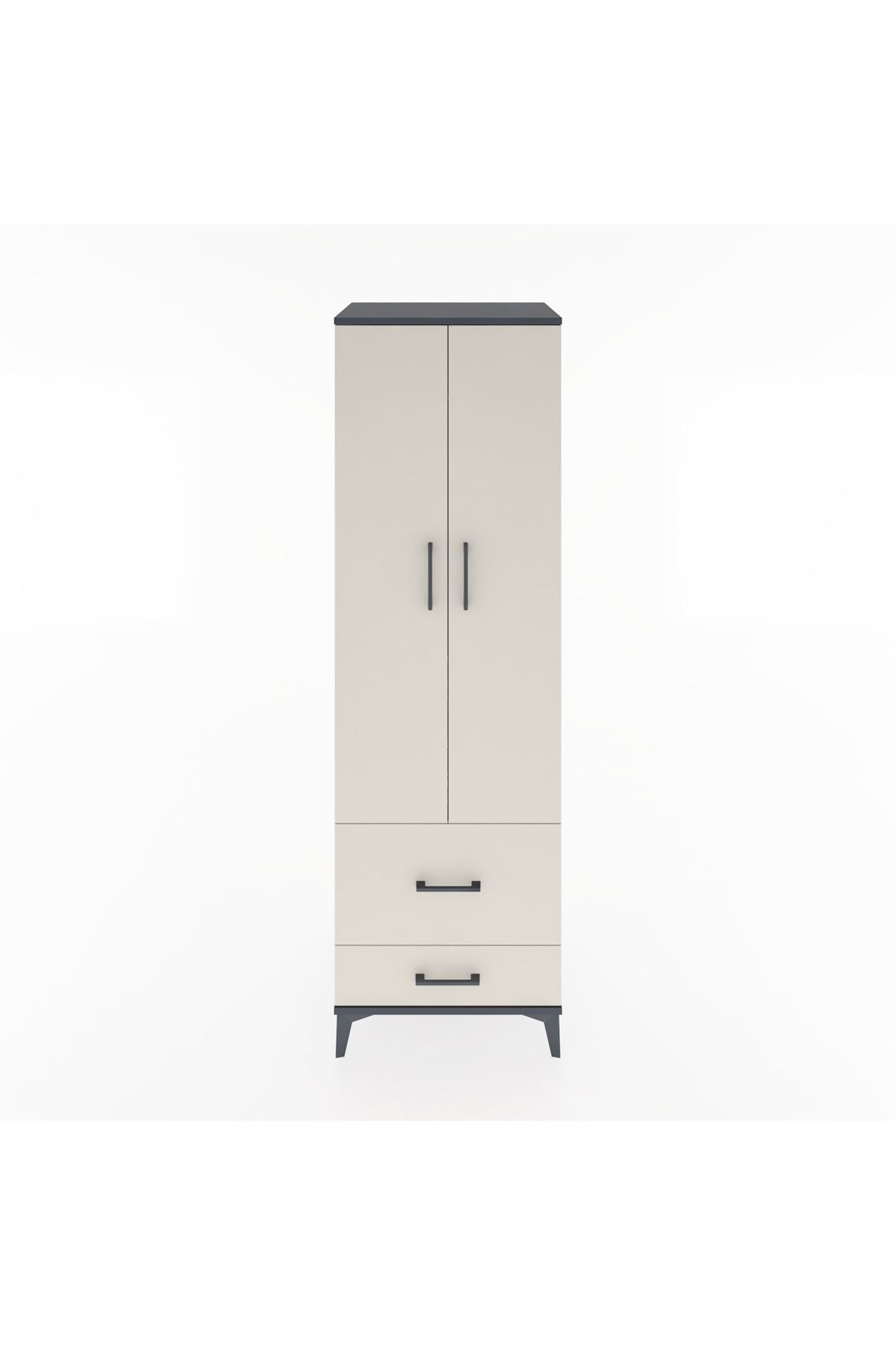 Hyperion Dolap 2 Raflı 2 Çekmeceli Tek Askılı 60x44x195 - S59M016V4B