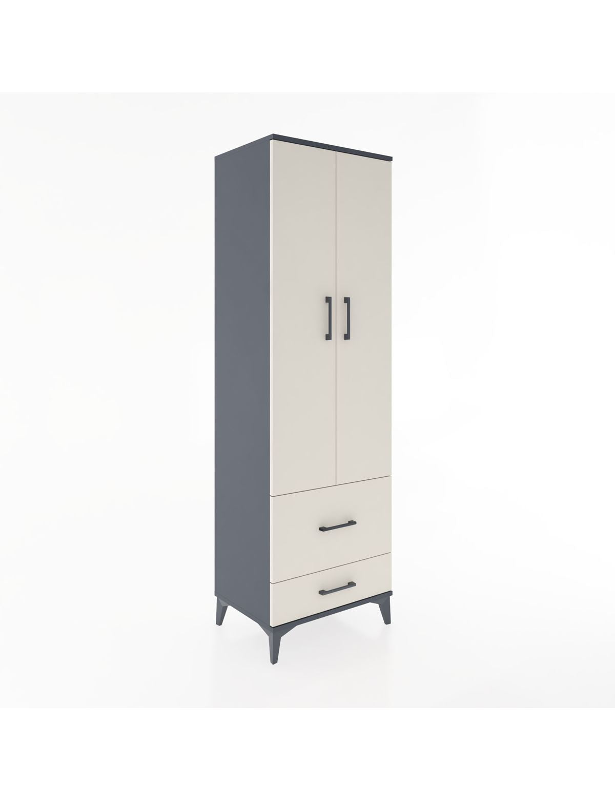 Hyperion Dolap 2 Raflı 2 Çekmeceli Tek Askılı 60x44x195 - S59M016V4B