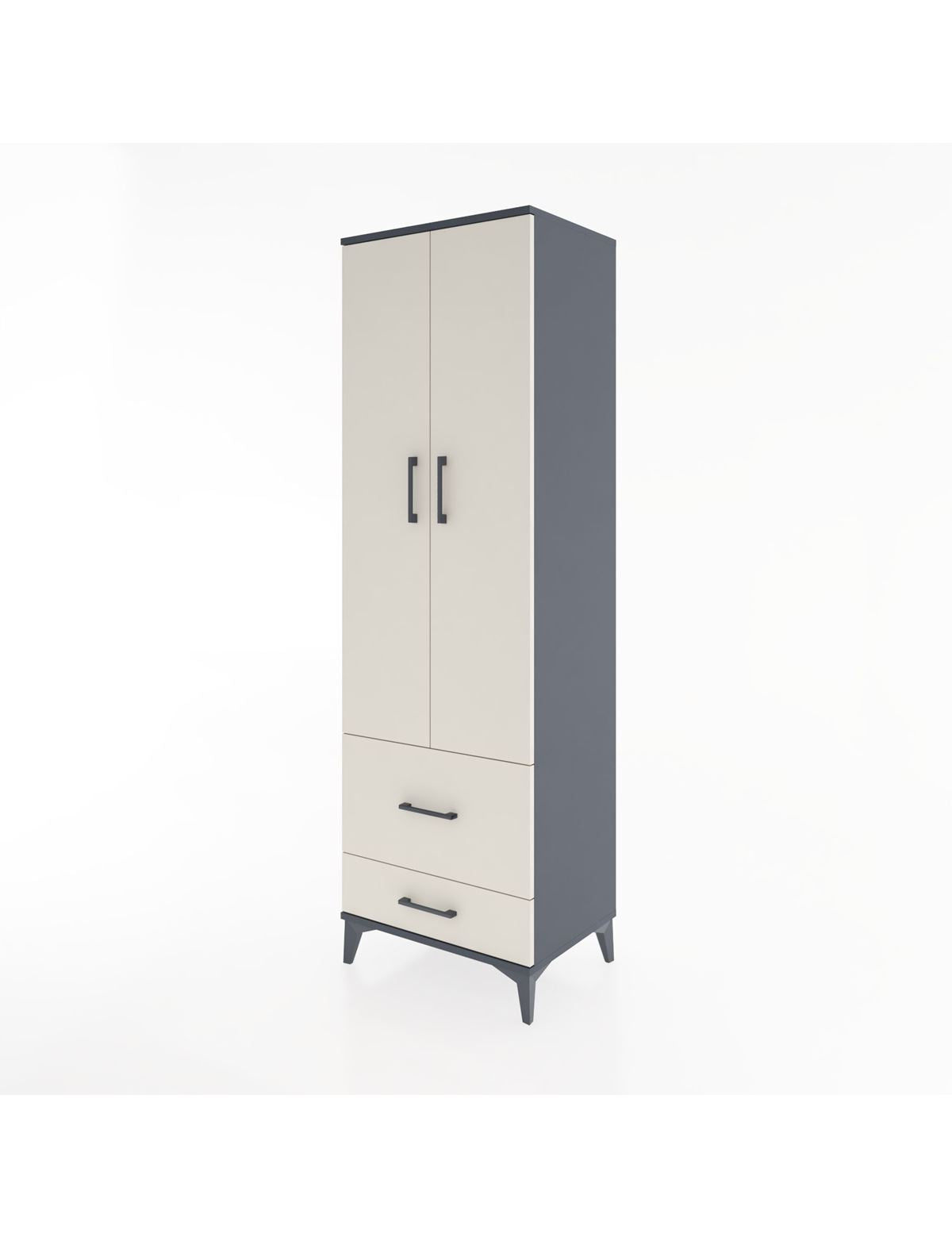 Hyperion Dolap 2 Raflı 2 Çekmeceli Tek Askılı 60x44x195 - S59M016V4B