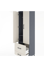 Hyperion Dolap 2 Raflı 2 Çekmeceli Tek Askılı 60x44x195 - S59M016V4B