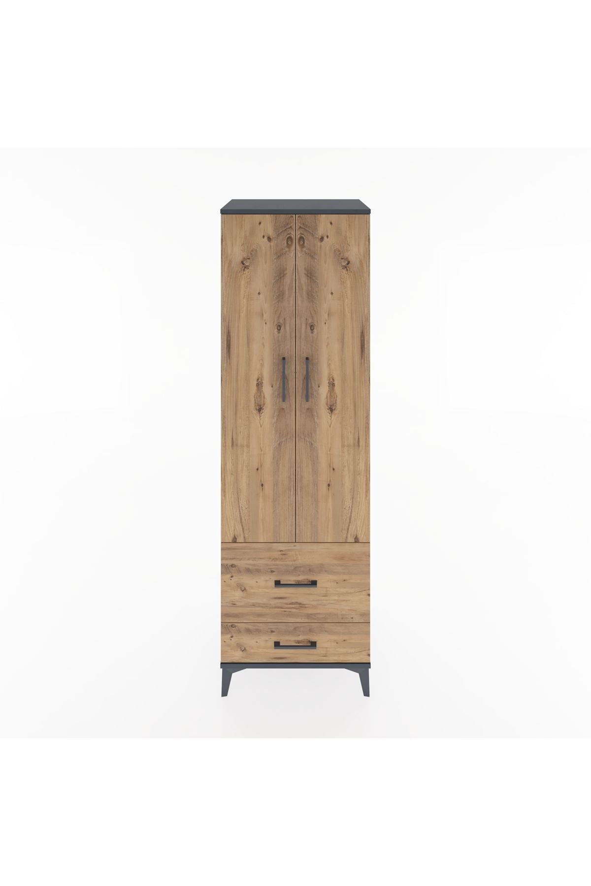 Hyperion Dolap 2 Raflı 2 Çekmeceli Tek Askılı 60x44x195 - S59M016V6B