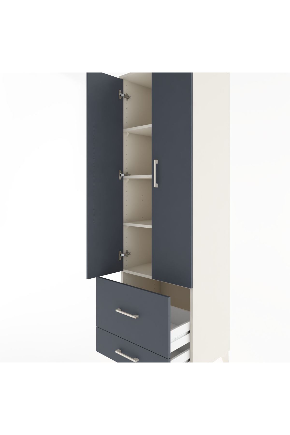 Hyperion Dolap 4 Raflı 2 Çekmeceli 2 Kapaklı 60x44x195 - S59M017V2B