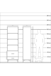 Hyperion Dolap 4 Raflı 2 Çekmeceli 60x44x195 - S59M018V7B