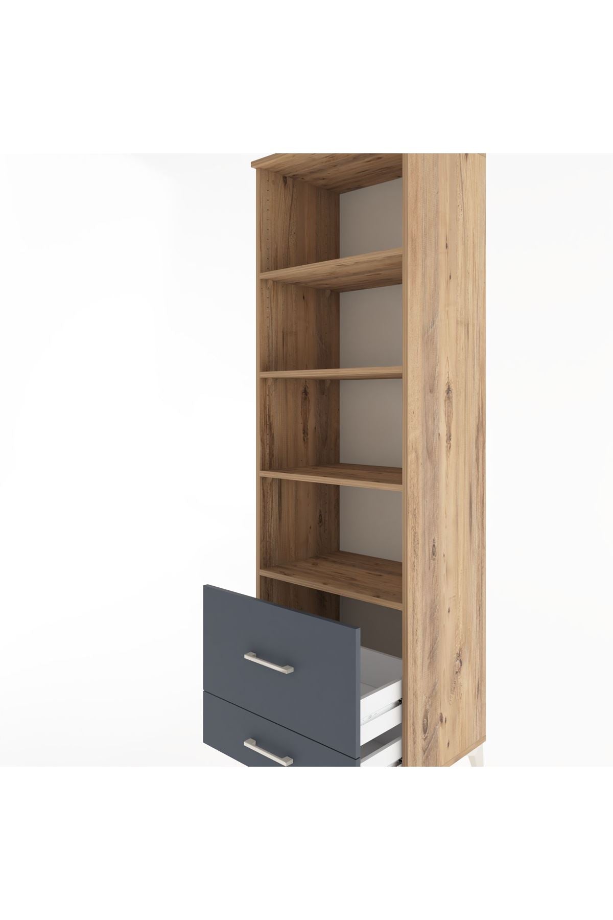 Hyperion Dolap 4 Raflı 2 Çekmeceli 60x44x195 - S59M018V8B