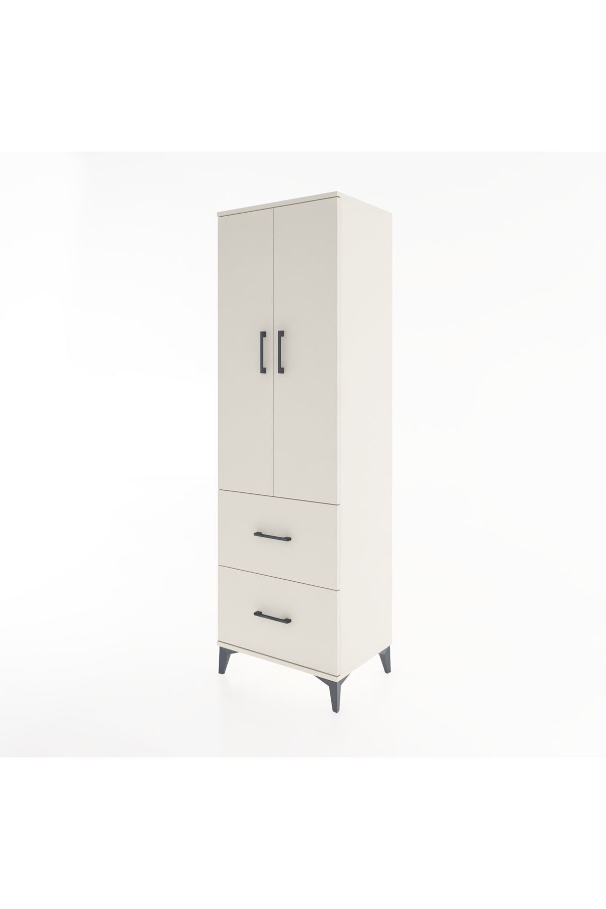 Hyperion Dolap 2 Raflı 2 Çekmeceli Tek Askılı 60x44x195 - S59M019V1B