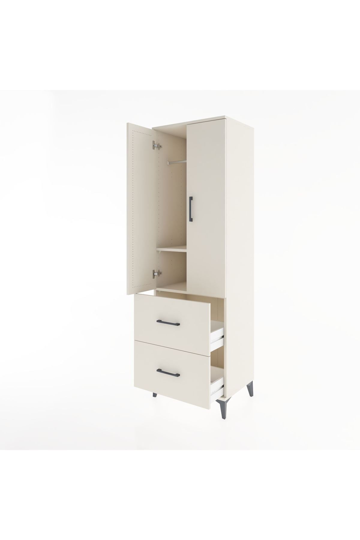Hyperion Dolap 2 Raflı 2 Çekmeceli Tek Askılı 60x44x195 - S59M019V1B