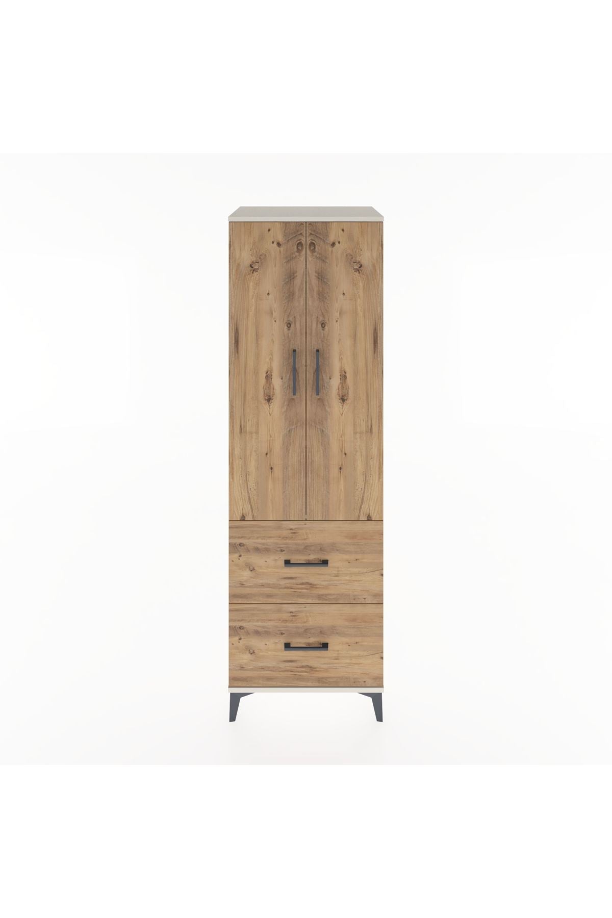 Hyperion Dolap 2 Raflı 2 Çekmeceli Tek Askılı 60x44x195 - S59M019V3B