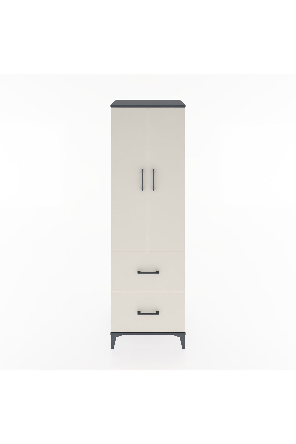 Hyperion Dolap 2 Raflı 2 Çekmeceli Tek Askılı 60x44x195 - S59M019V4B
