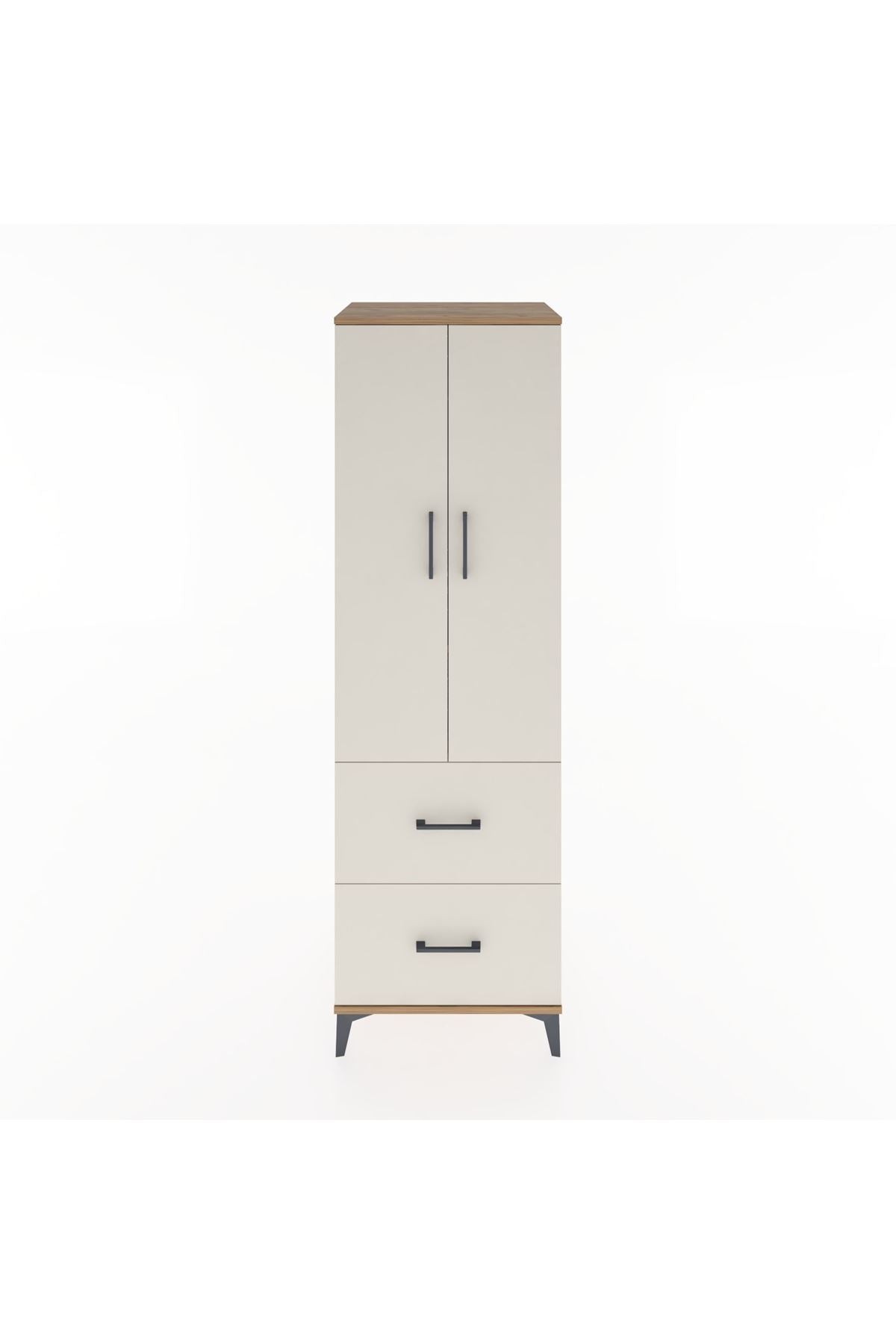 Hyperion Dolap 2 Raflı 2 Çekmeceli Tek Askılı 60x44x195 - S59M019V7B