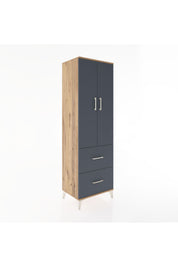 Hyperion Dolap 2 Raflı 2 Çekmeceli Tek Askılı 60x44x195 - S59M019V8B