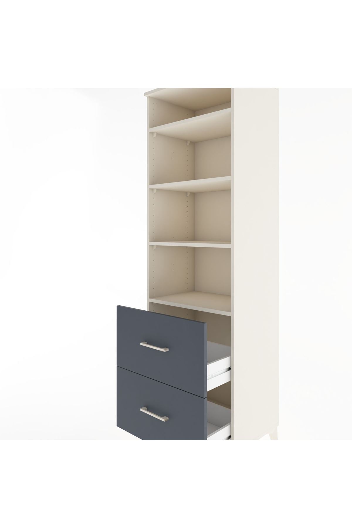 Hyperion Dolap 4 Raflı 2 Çekmeceli 60x44x195 - S59M021V2B