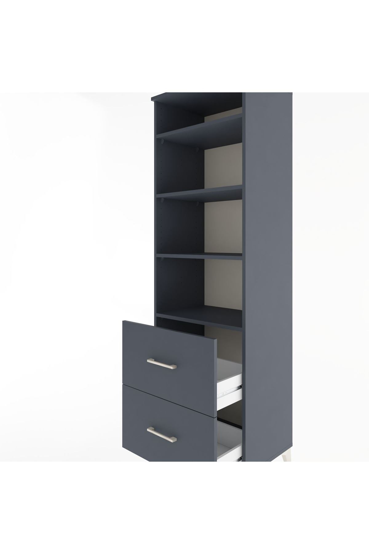 Hyperion Dolap 4 Raflı 2 Çekmeceli 60x44x195 - S59M021V5B