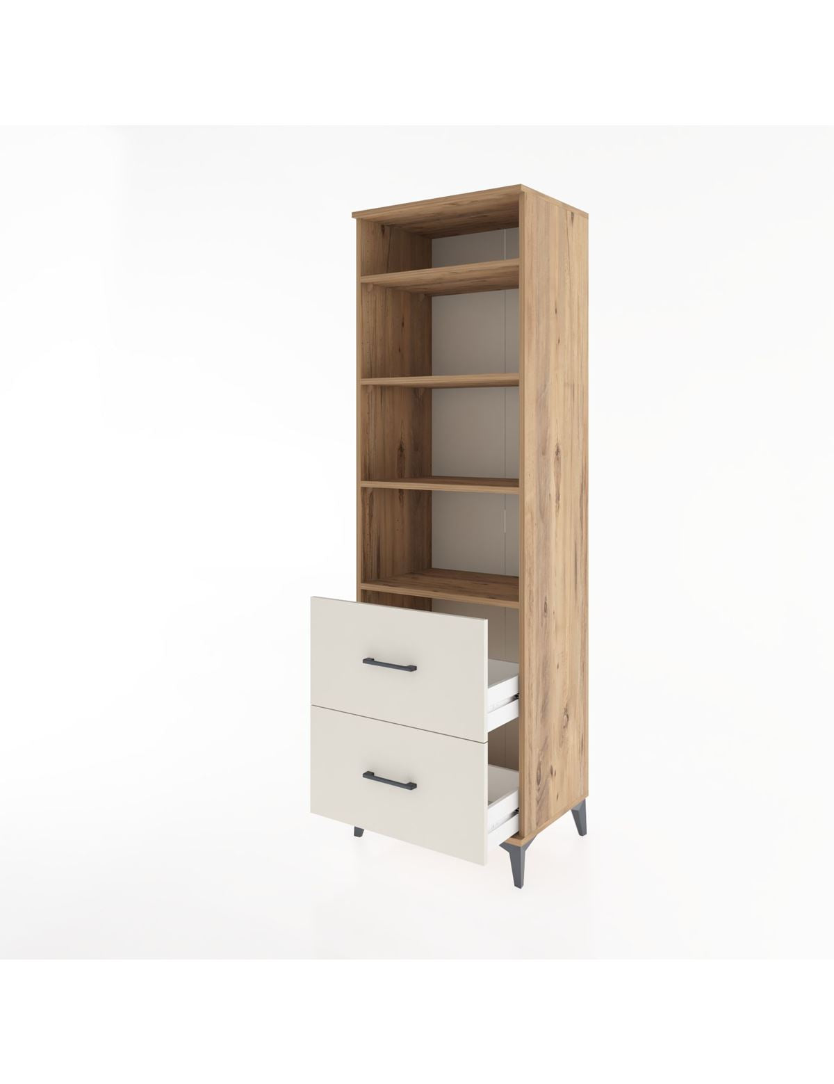 Hyperion Dolap 4 Raflı 2 Çekmeceli 60x44x195 - S59M021V7B