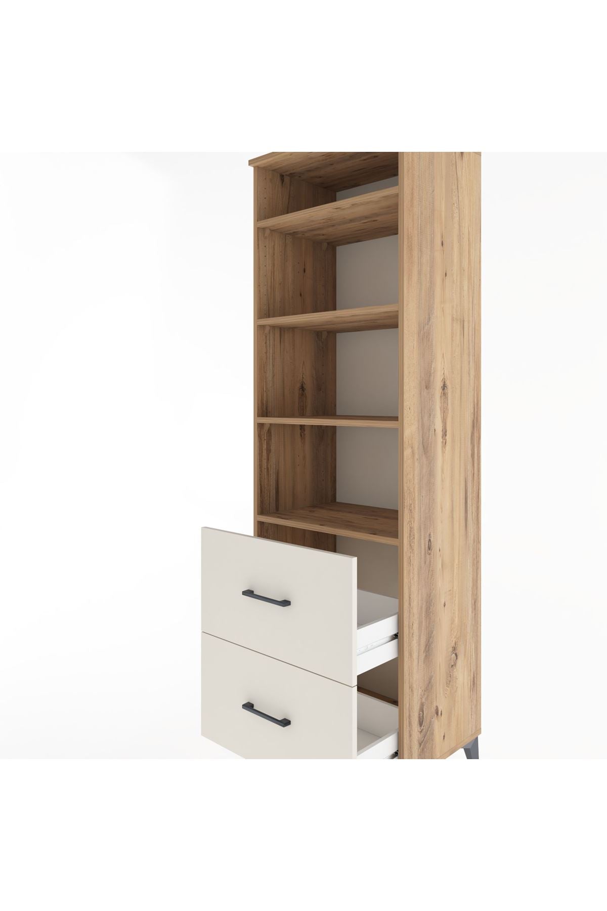 Hyperion Dolap 4 Raflı 2 Çekmeceli 60x44x195 - S59M021V7B