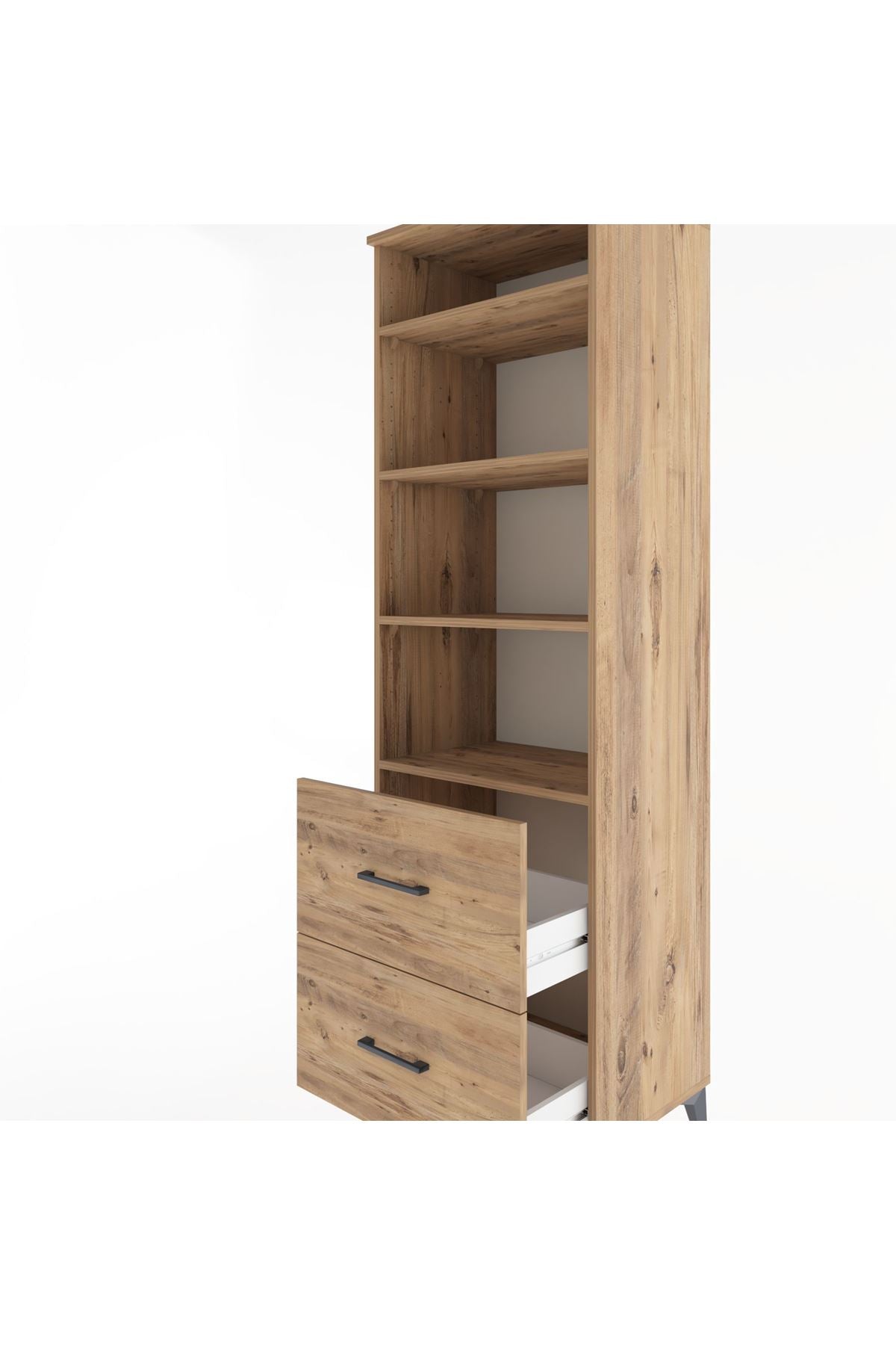 Hyperion Dolap 4 Raflı 2 Çekmeceli 60x44x195 - S59M021V9B