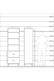 Hyperion Dolap 4 Raflı 2 Çekmeceli 60x44x195 - S59M021V9B