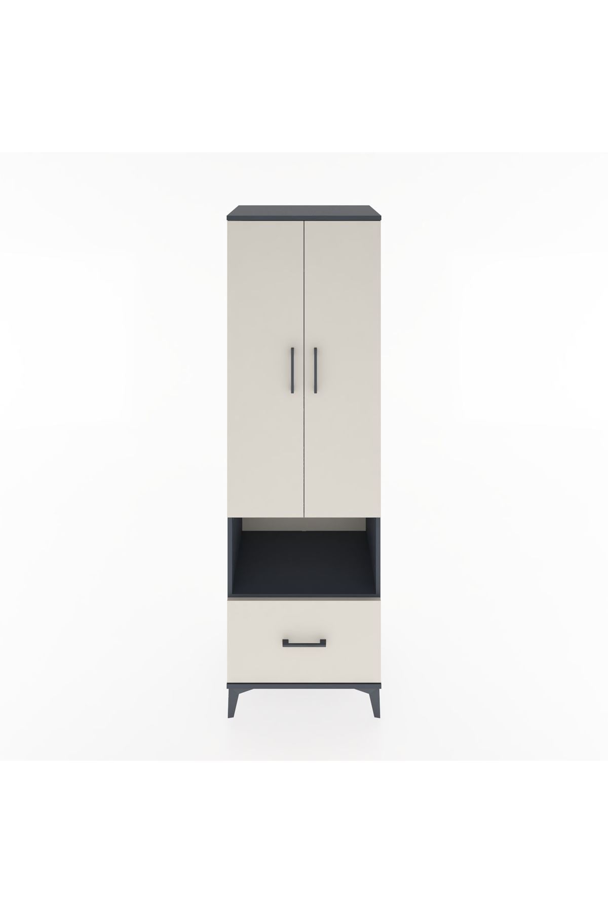 Hyperion Dolap 3 Raflı Tek Çekmeceli Tek Askılı 60x44x195 - S59M022V4B