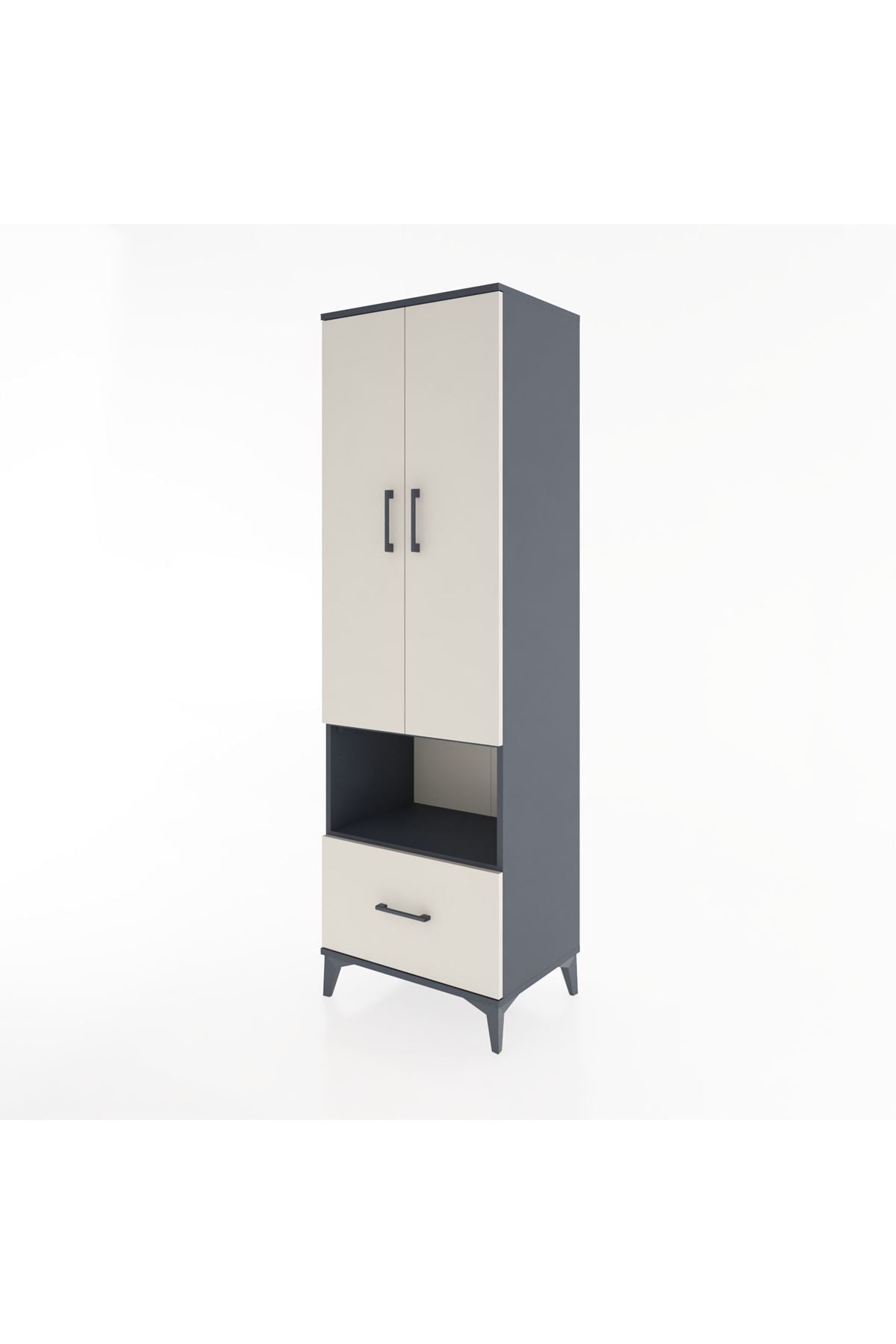 Hyperion Dolap 3 Raflı Tek Çekmeceli Tek Askılı 60x44x195 - S59M022V4B