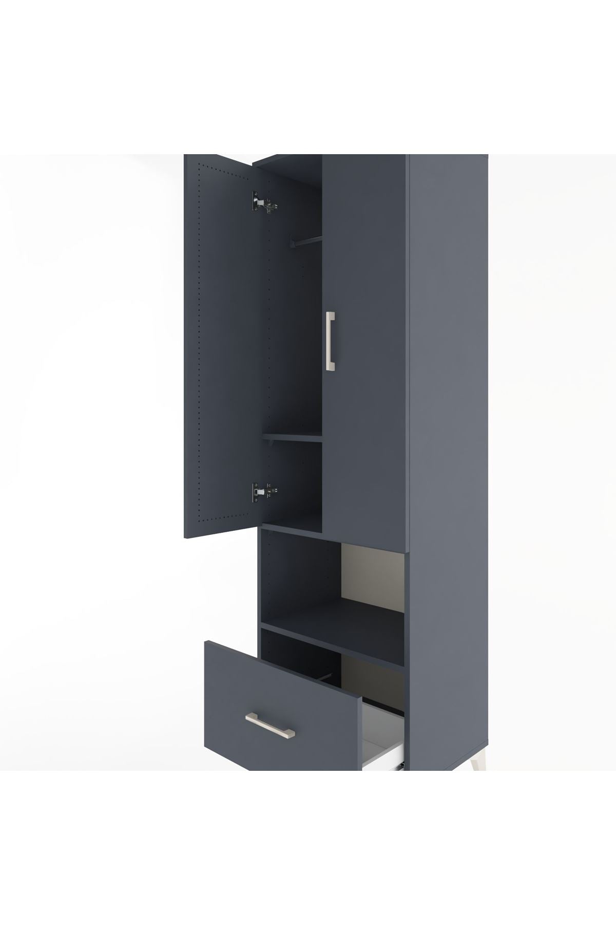 Hyperion Dolap 3 Raflı Tek Çekmeceli Tek Askılı 60x44x195 - S59M022V5B