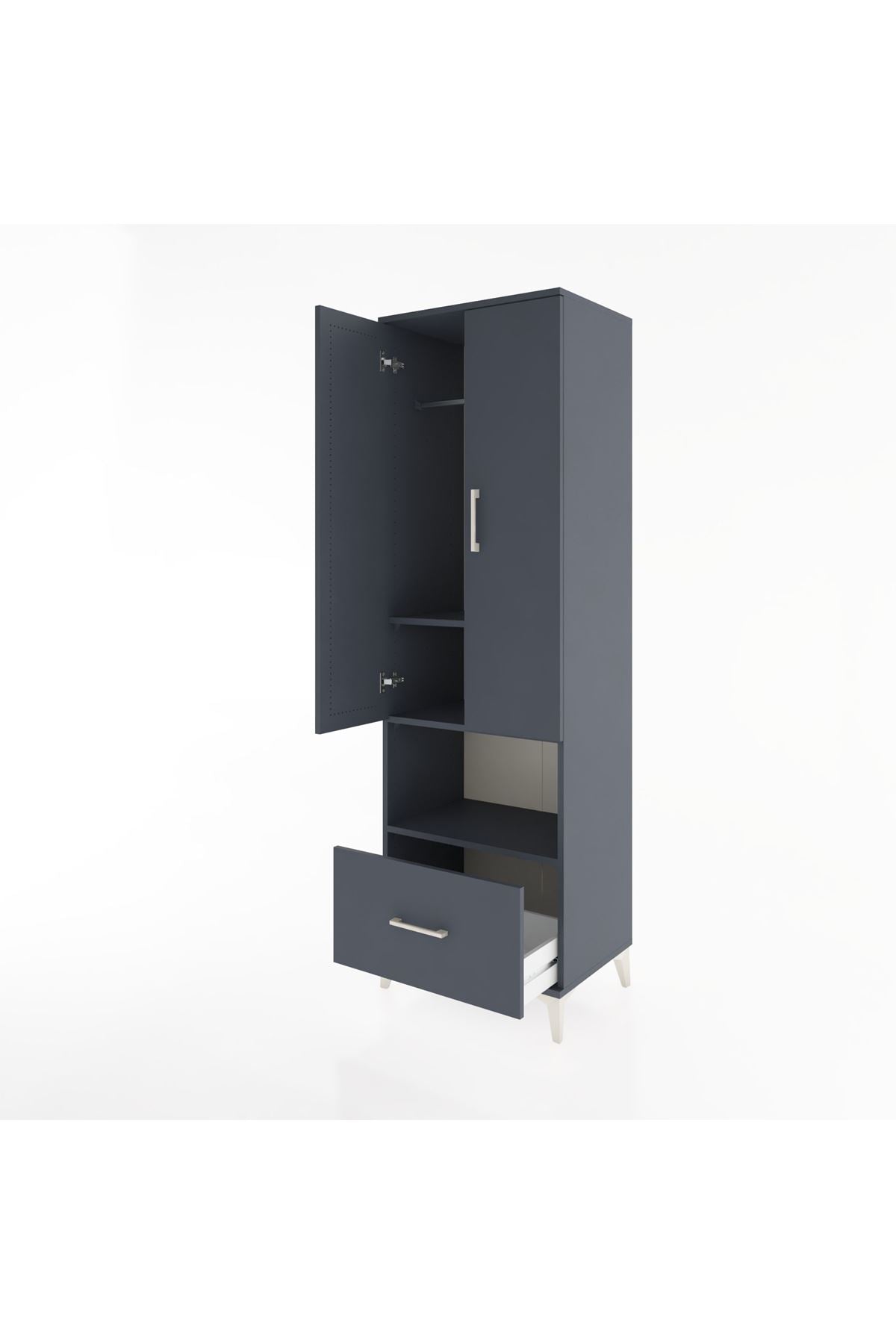 Hyperion Dolap 3 Raflı Tek Çekmeceli Tek Askılı 60x44x195 - S59M022V5B