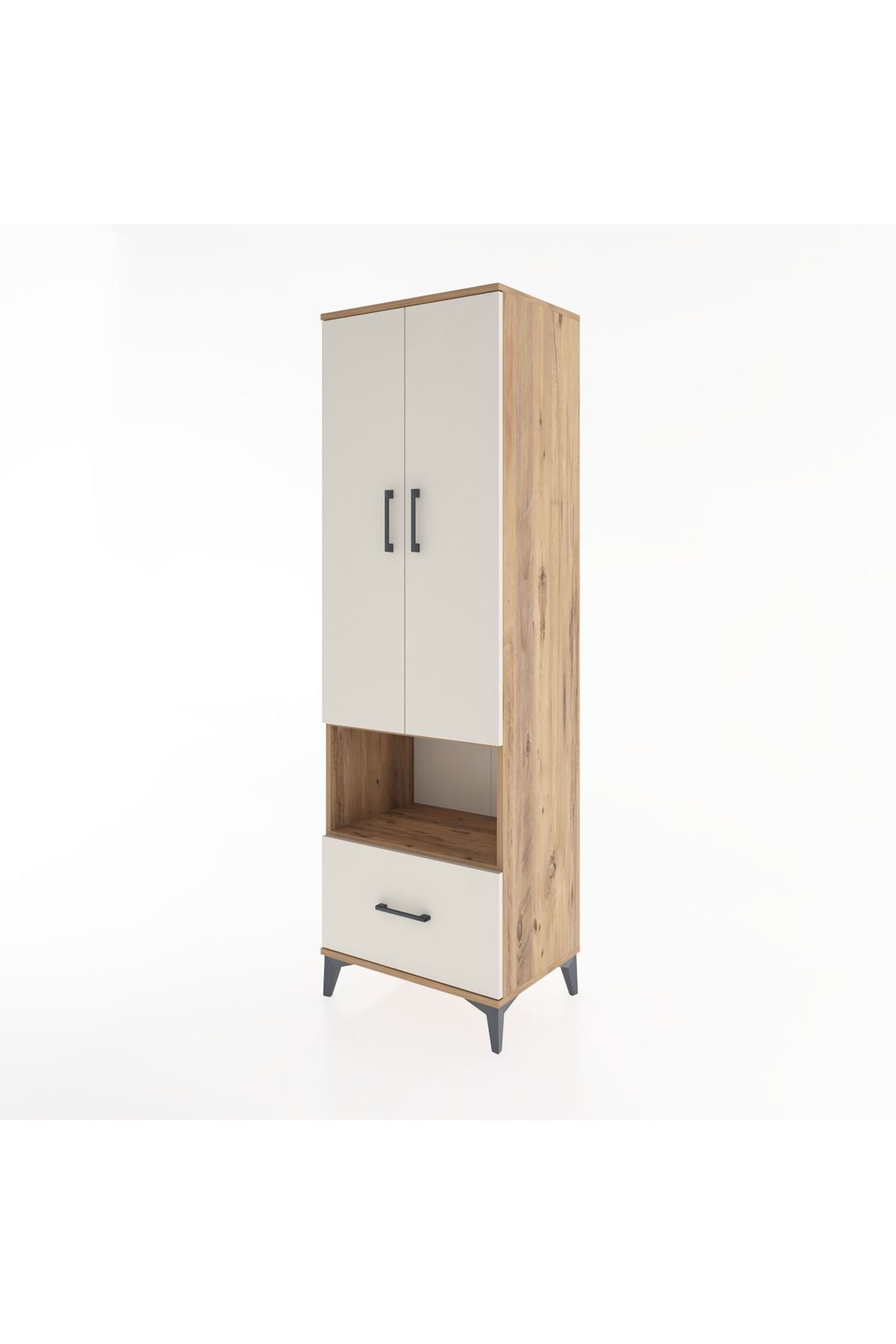 Hyperion Dolap 3 Raflı Tek Çekmeceli Tek Askılı 60x44x195 - S59M022V7B