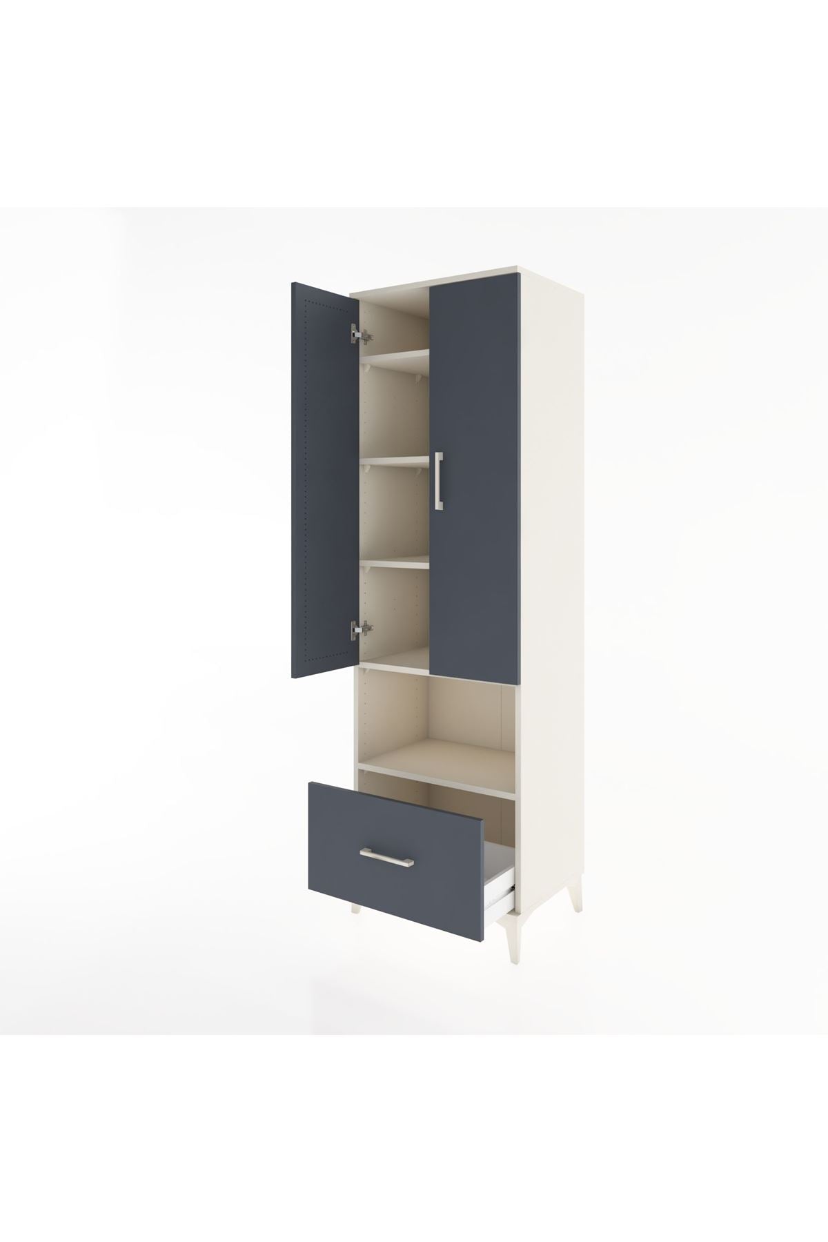 Hyperion Dolap 5 Raflı Tek Çekmeceli 2 Kapaklı 60x44x195 - S59M023V2B