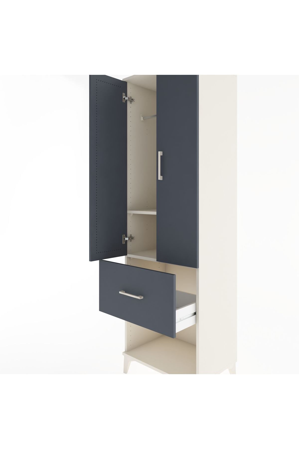 Hyperion Dolap 2 Raflı Tek Çekmeceli Tek Askılı 60x44x195 - S59M025V2B