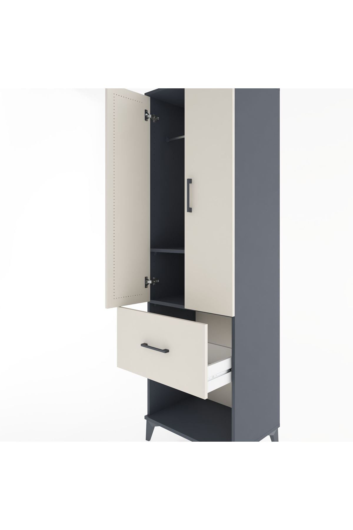 Hyperion Dolap 2 Raflı Tek Çekmeceli Tek Askılı 60x44x195 - S59M025V4B