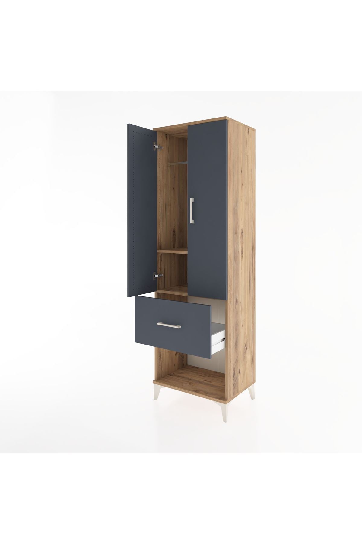 Hyperion Dolap 2 Raflı Tek Çekmeceli Tek Askılı 60x44x195 - S59M025V8B