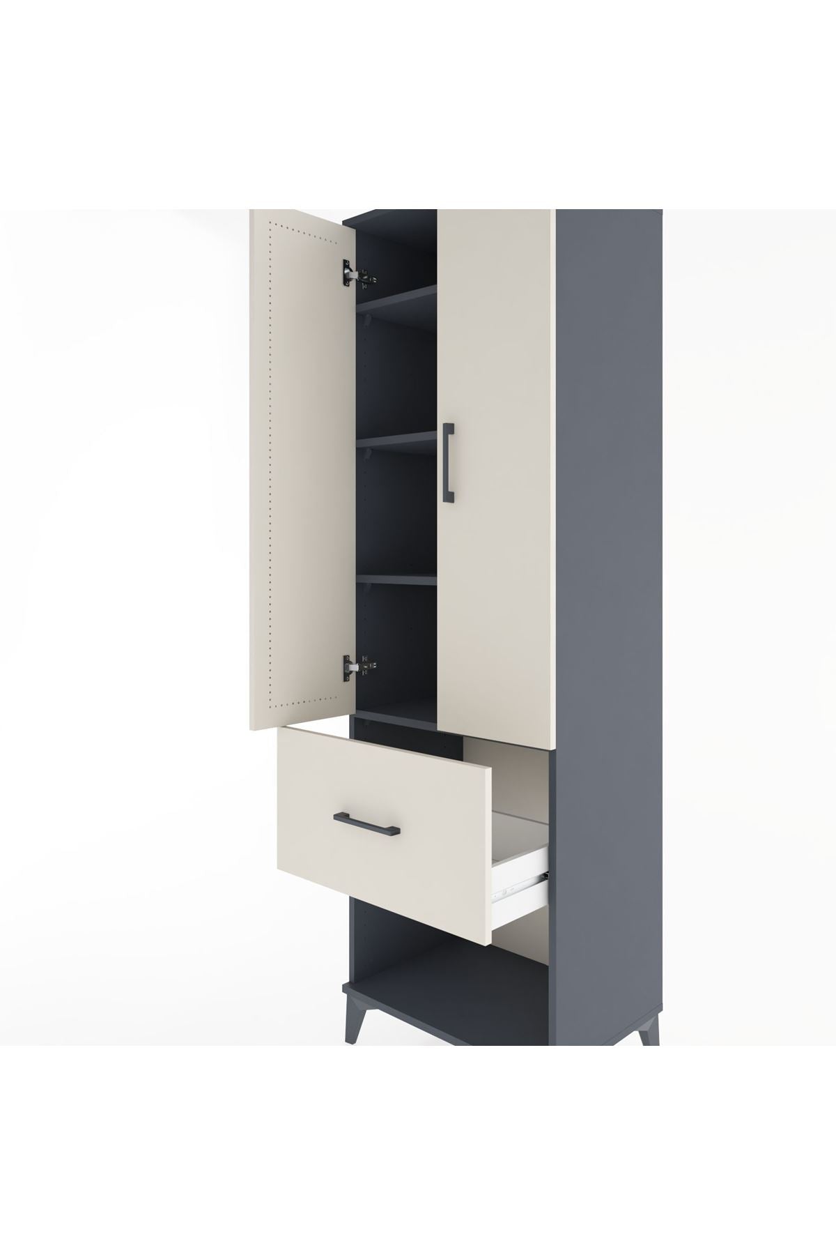 Hyperion Dolap 4 Raflı Tek Çekmeceli 2 Kapaklı 60x44x195 - S59M026V4B