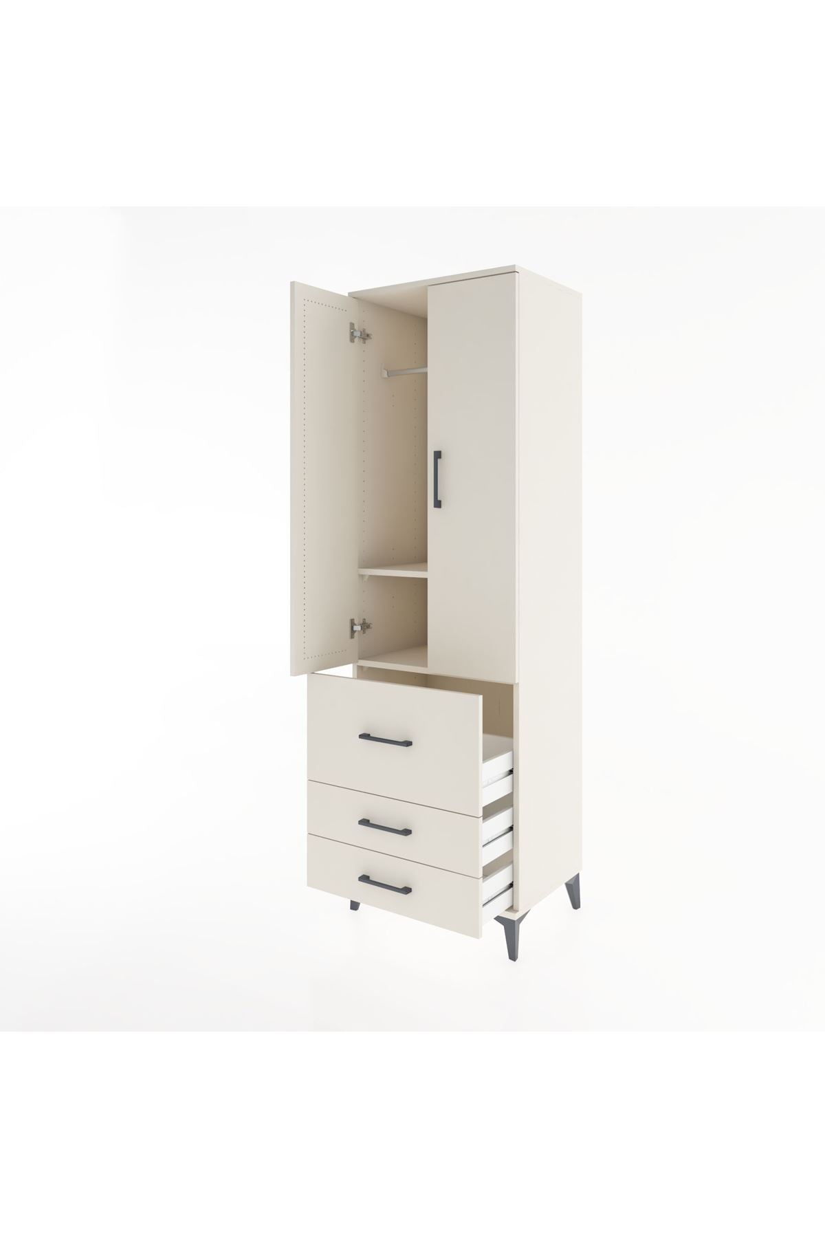 Hyperion Dolap 2 Raflı 3 Çekmeceli Tek Askılı 60x44x195 - S59M028V1B