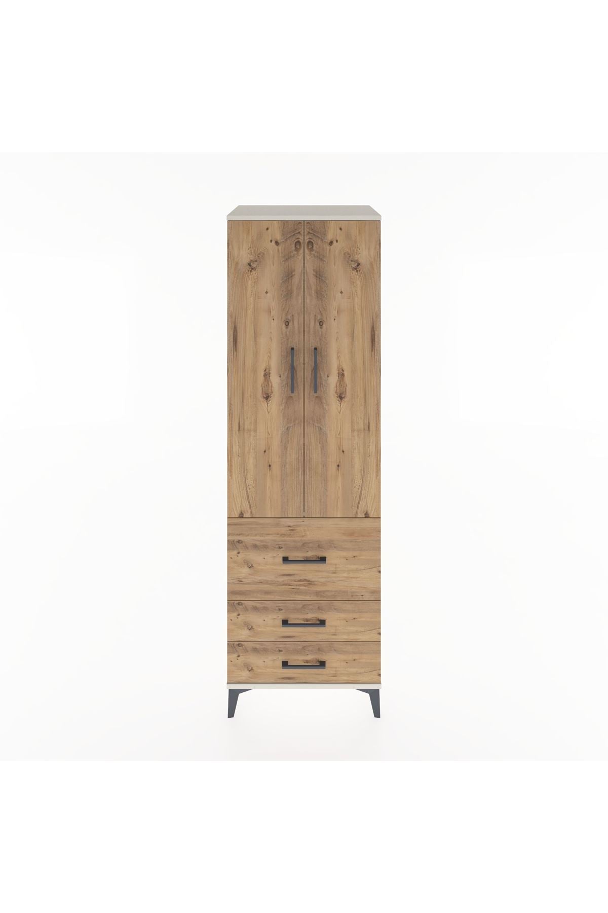 Hyperion Dolap 2 Raflı 3 Çekmeceli Tek Askılı 60x44x195 - S59M028V3B