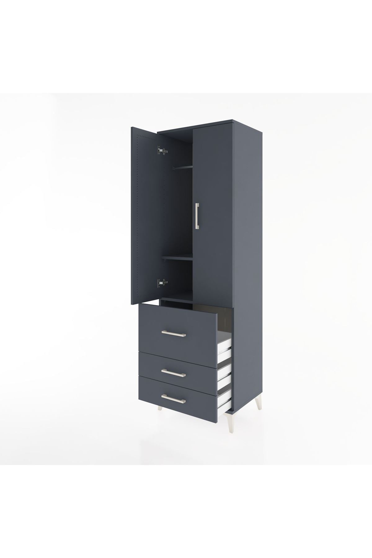 Hyperion Dolap 2 Raflı 3 Çekmeceli Tek Askılı 60x44x195 - S59M028V5B