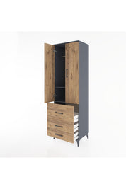 Hyperion Dolap 2 Raflı 3 Çekmeceli Tek Askılı 60x44x195 - S59M028V6B