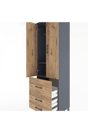 Hyperion Dolap 2 Raflı 3 Çekmeceli Tek Askılı 60x44x195 - S59M028V6B