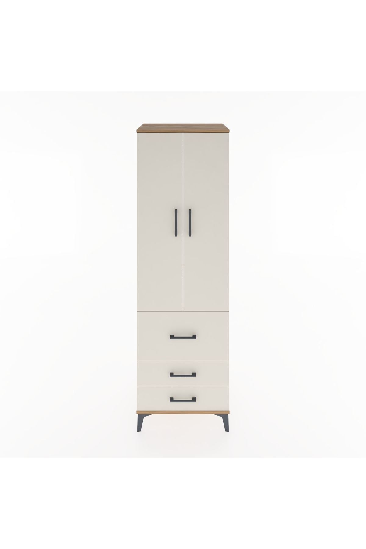 Hyperion Dolap 2 Raflı 3 Çekmeceli Tek Askılı 60x44x195 - S59M028V7B