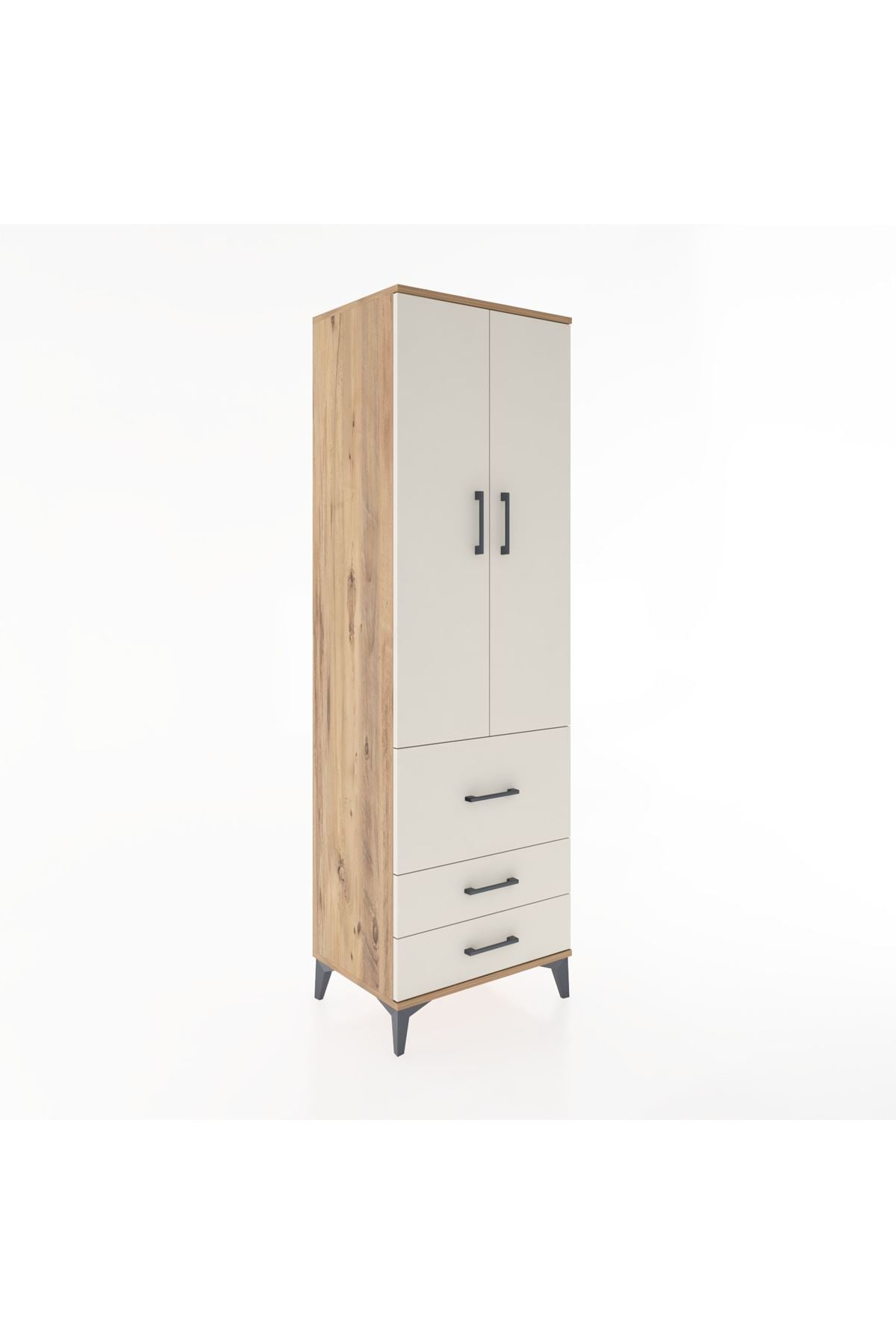 Hyperion Dolap 2 Raflı 3 Çekmeceli Tek Askılı 60x44x195 - S59M028V7B