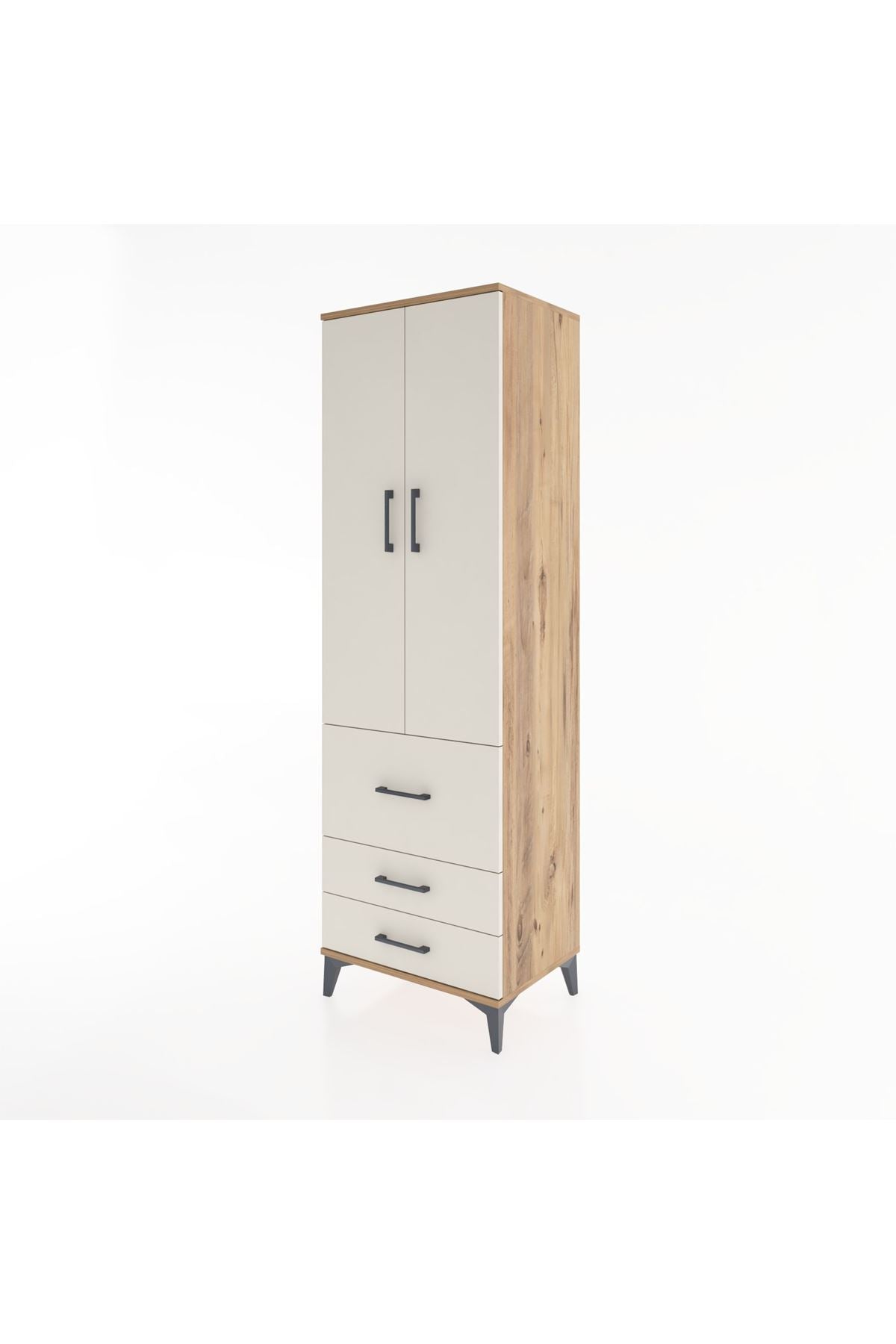 Hyperion Dolap 2 Raflı 3 Çekmeceli Tek Askılı 60x44x195 - S59M028V7B