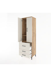 Hyperion Dolap 2 Raflı 3 Çekmeceli Tek Askılı 60x44x195 - S59M028V7B