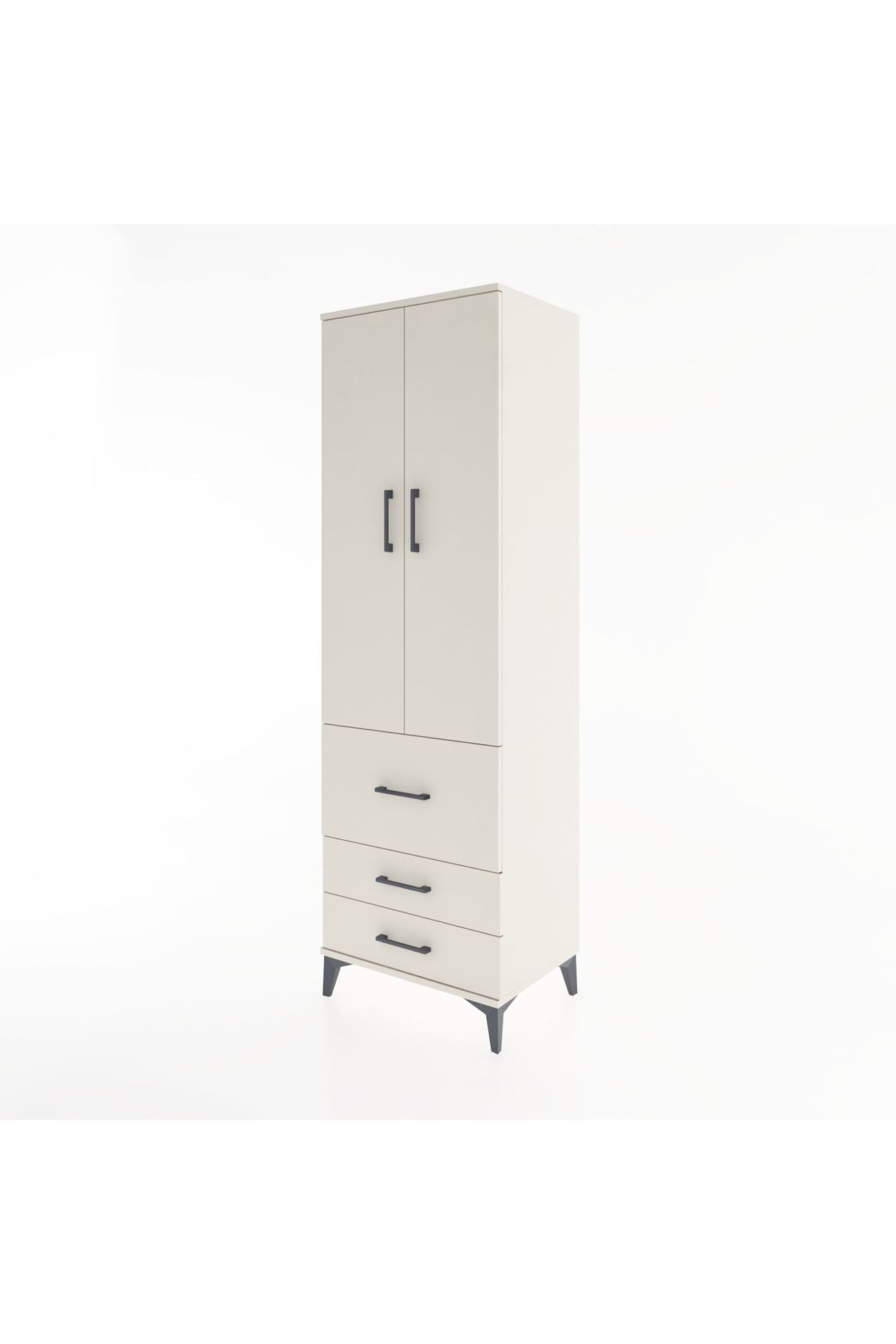 Hyperion Dolap 4 Raflı 3 Çekmeceli 2 Kapaklı 60x44x195 - S59M029V1B