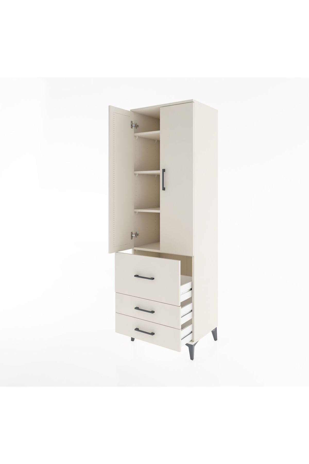 Hyperion Dolap 4 Raflı 3 Çekmeceli 2 Kapaklı 60x44x195 - S59M029V1B