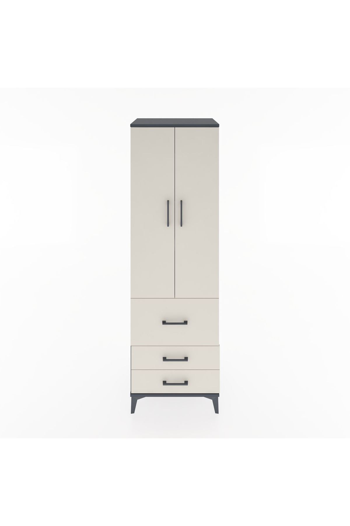 Hyperion Dolap 4 Raflı 3 Çekmeceli 2 Kapaklı 60x44x195 - S59M029V4B