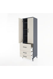 Hyperion Dolap 4 Raflı 3 Çekmeceli 2 Kapaklı 60x44x195 - S59M029V4B