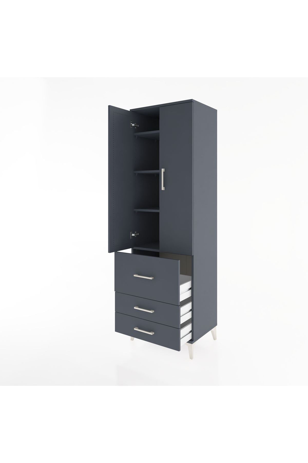 Hyperion Dolap 4 Raflı 3 Çekmeceli 2 Kapaklı 60x44x195 - S59M029V5B