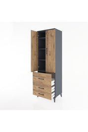 Hyperion Dolap 4 Raflı 3 Çekmeceli 2 Kapaklı 60x44x195 - S59M029V6B