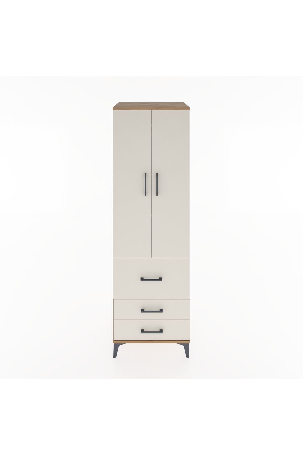 Hyperion Dolap 4 Raflı 3 Çekmeceli 2 Kapaklı 60x44x195 - S59M029V7B