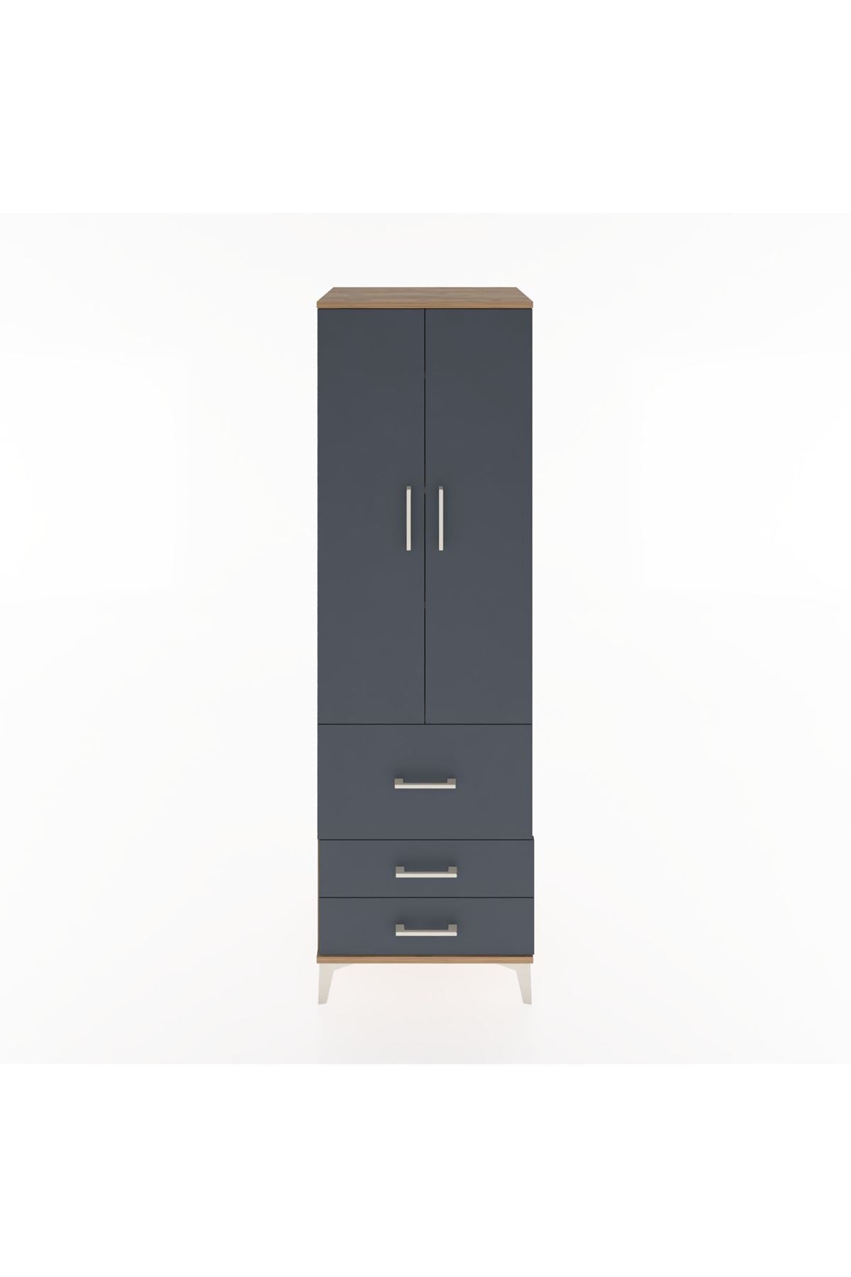 Hyperion Dolap 4 Raflı 3 Çekmeceli 2 Kapaklı 60x44x195 - S59M029V8B