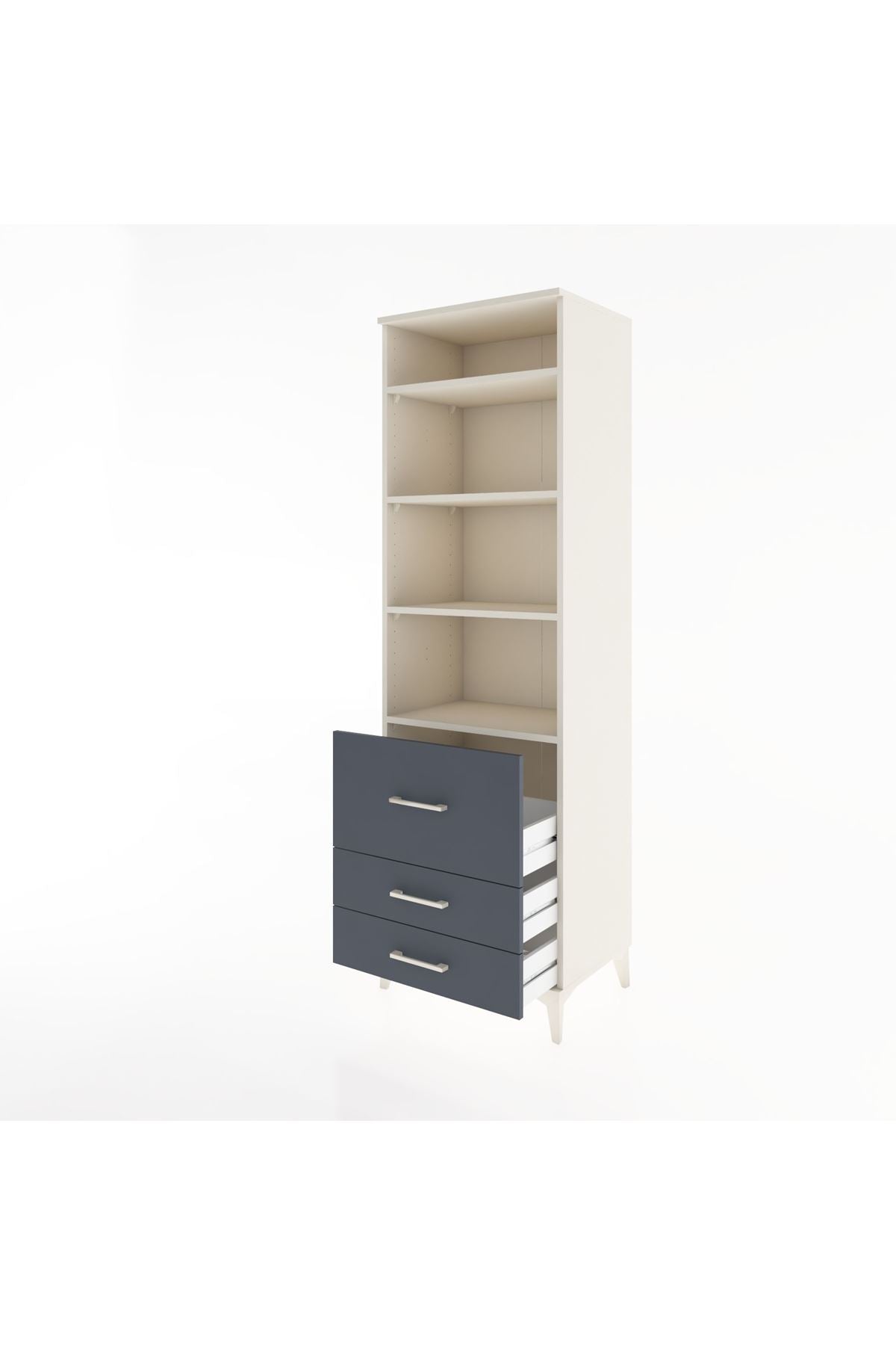 Hyperion Dolap 4 Raflı 3 Çekmeceli 60x44x195 - S59M030V2B