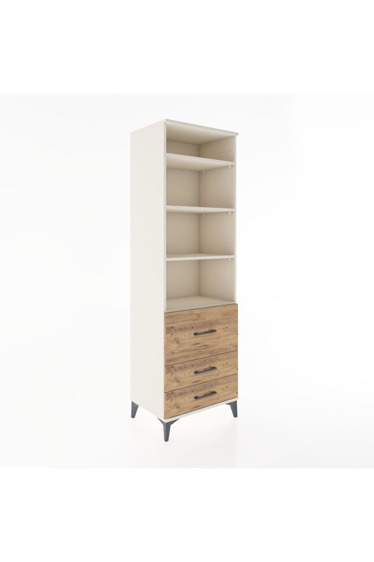 Hyperion Dolap 4 Raflı 3 Çekmeceli 60x44x195 - S59M030V3B