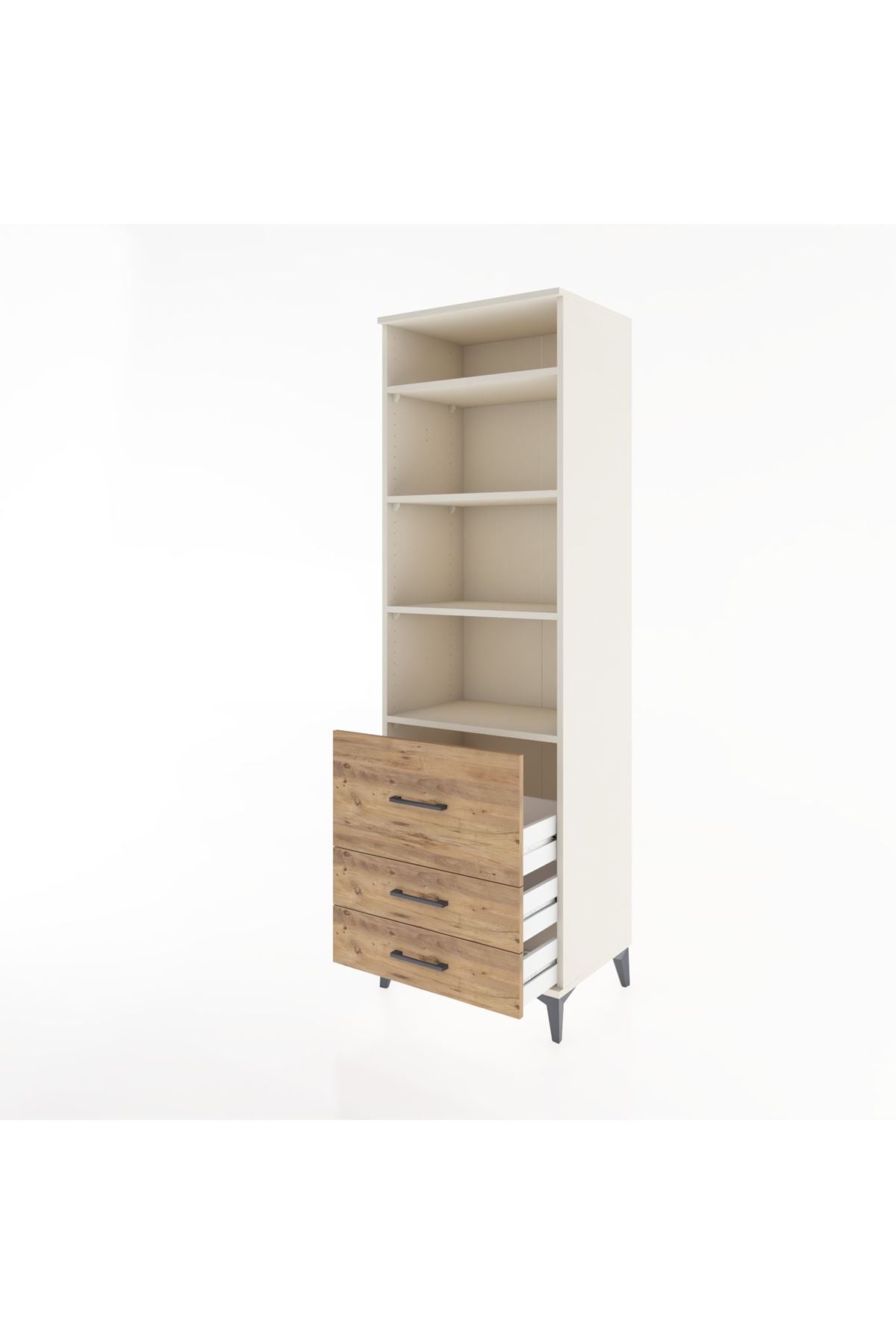 Hyperion Dolap 4 Raflı 3 Çekmeceli 60x44x195 - S59M030V3B